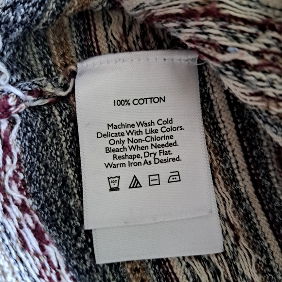 Eddie Bauer Cardigan Sweater Women's Size Medium Stripes Grey Neutrals - Picture 9 of 15